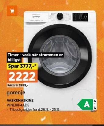 Power Gorenje vaskemaskine tilbud
