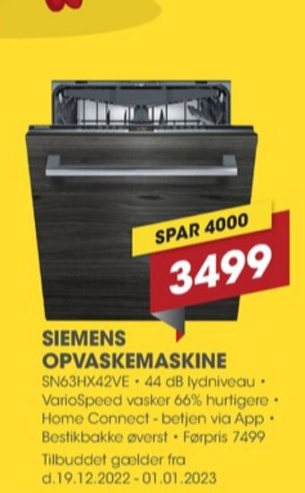 Punkt1 Siemens opvaskemaskine tilbud