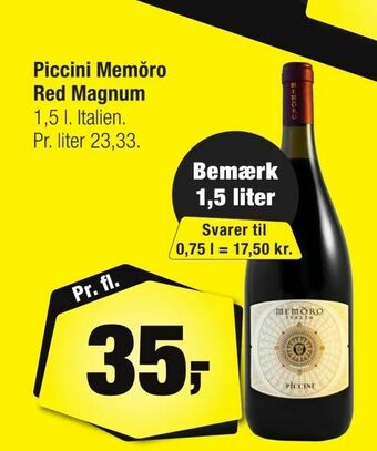 Calle Piccini Memŏro Red Magnum tilbud