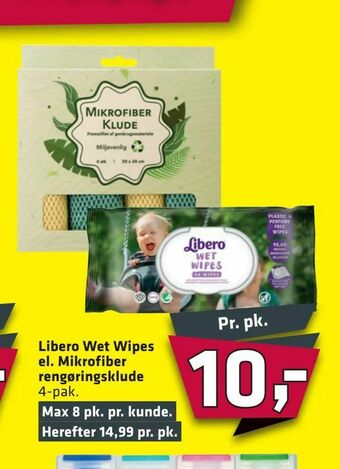 Fleggaard Libero Wet Wipes el. Mikrofiber rengøringsklude tilbud