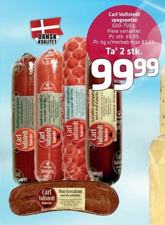 Fleggaard Carl Vollstedt spegepølse tilbud