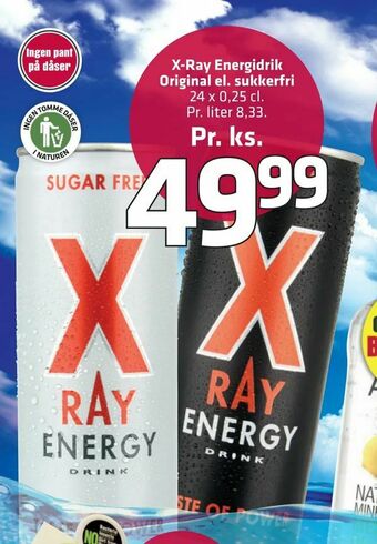 Fleggaard X-Ray Energidrik Original el. sukkerfri tilbud