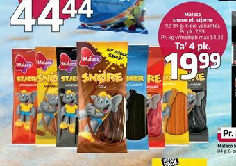 Fleggaard Malaco snørre el. stjerne tilbud