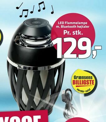 Fleggaard LED Flammelampe m. Bluetooth højtaler tilbud