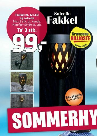 Fleggaard Fakkel m. 12 LED og solcelle tilbud