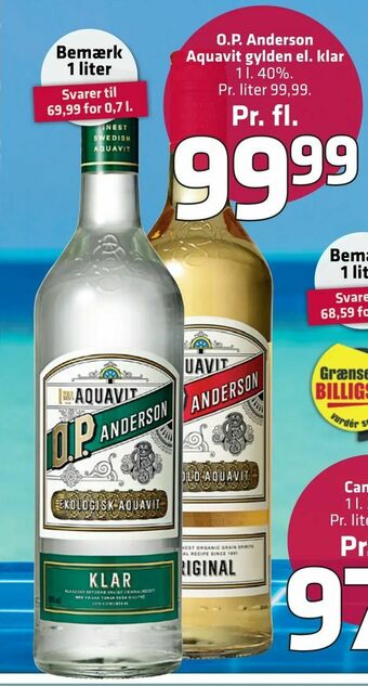 O.P. Anderson Aquavit gylden el. klar