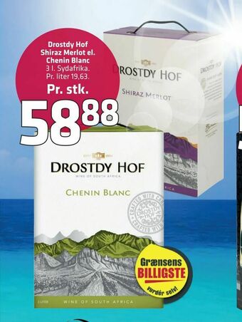 Fleggaard Drostdy Hof Shiraz Merlot el. Chenin Blanc tilbud