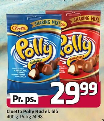 Fleggaard Cloetta Polly Rød el. blå tilbud