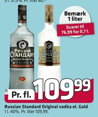 Fleggaard Russian Standard Original vodka el. Gold tilbud