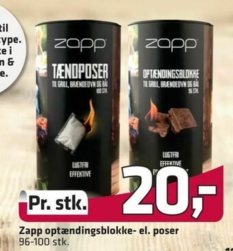 Fleggaard Zapp optændingsblokke- el. poser tilbud