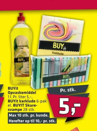 Fleggaard BUYit Opvaskemiddel, BUYit karklude, BUYIT Skure svampe tilbud
