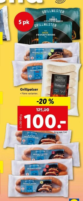 Let-Køb Grill pølser tilbud
