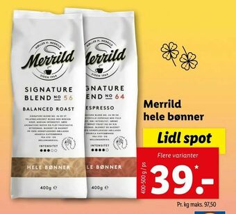Let-Køb Merrild hele bønner tilbud
