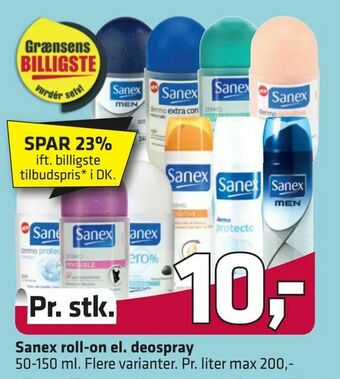 Fleggaard Sanex roll-on el. deospray tilbud