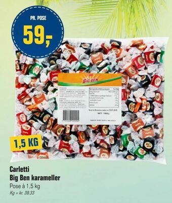 Otto Duborg Carletti Big Ben karameller tilbud