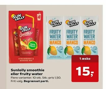 Kvickly Sunlolly smoothie eller fruity water tilbud