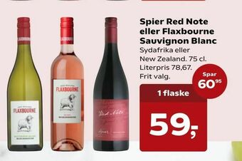 Kvickly Spier Red Note eller Flaxbourne Sauvignon Blanc tilbud