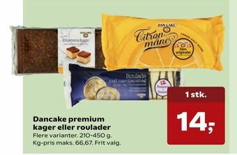 Kvickly Dancake premium kager eller roulader tilbud