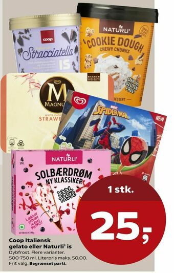 Kvickly Coop Italiensk gelato eller Naturli' is tilbud