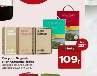Kvickly I'm your Organic eller Atacama i boks tilbud