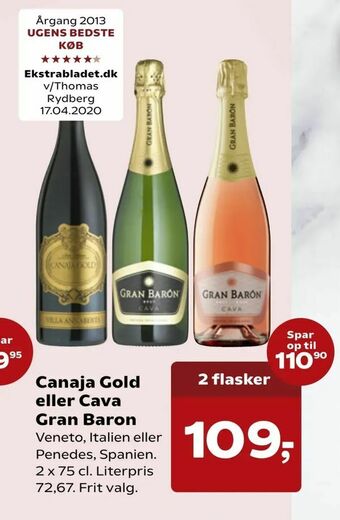 Kvickly Canaja Gold eller Cava Gran Baron tilbud