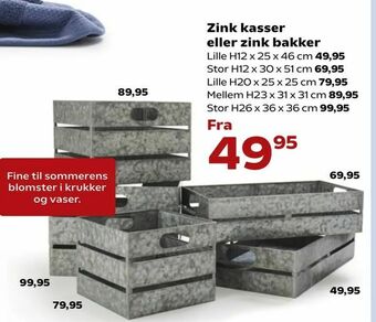Zink kasser eller zink bakker