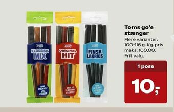Kvickly Toms go'e stænger tilbud