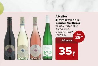Kvickly AP eller Zimmermann's Grüner Veltliner tilbud
