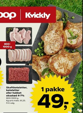SuperBrugsen Skaftkoteletter, koteletter eller hakket oksekød 4-7% tilbud