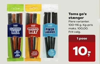 SuperBrugsen Toms go'e stænger tilbud