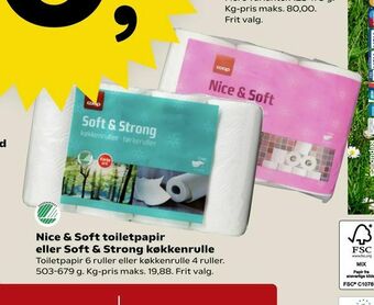 SuperBrugsen Nice & Soft toiletpapir eller Soft & Strong køkkenrulle tilbud