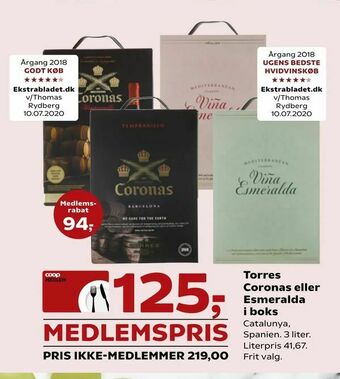 SuperBrugsen Torres Coronas eller Esmeralda i boks tilbud