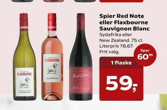 SuperBrugsen Spier Red Note eller Flaxbourne Sauvignon Blanc tilbud
