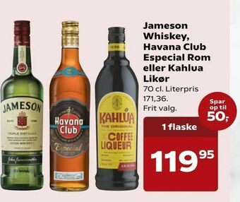 SuperBrugsen Jameson Whiskey, Havana Club Especial Rom eller Kahlua Likør tilbud