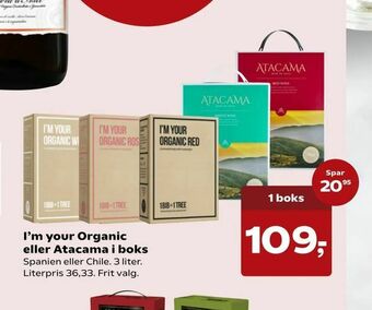 SuperBrugsen I'm your Organic eller Atacama i boks tilbud
