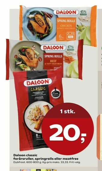 SuperBrugsen Daloon classic forårsruller, springrolls eller meatfree tilbud