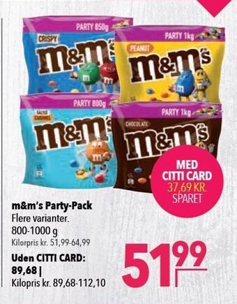 Citti M&m's party-pack tilbud