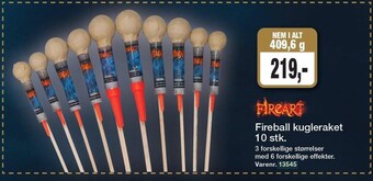 Harald Nyborg Fireball kugleraket 10 stk. tilbud