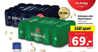 Lidl Heineken eller royal export tilbud