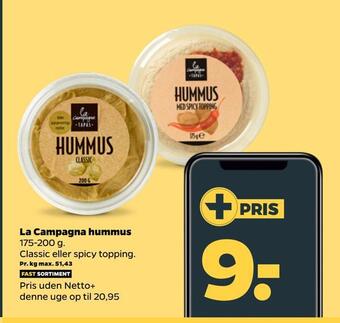 Netto La campagna hummus tilbud