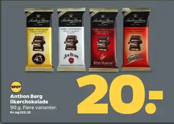 Netto Anthon berg likørchokolade tilbud