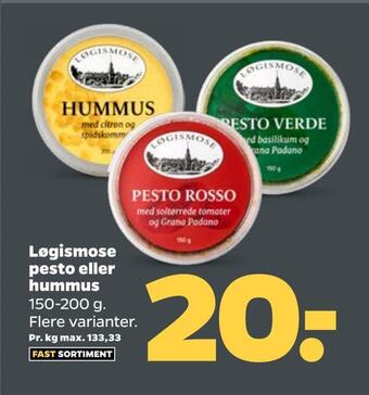 Netto Løgismose pesto eller hummus tilbud