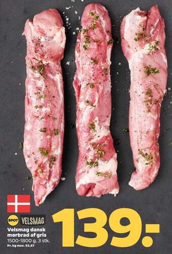 Netto Velsmag dansk mørbrad af gris tilbud
