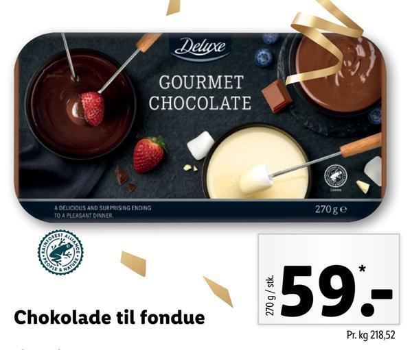Chokolade til fondue tilbud hos Lidl