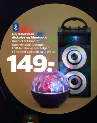 Netto Højttaler med diskolys og bluetooth tilbud