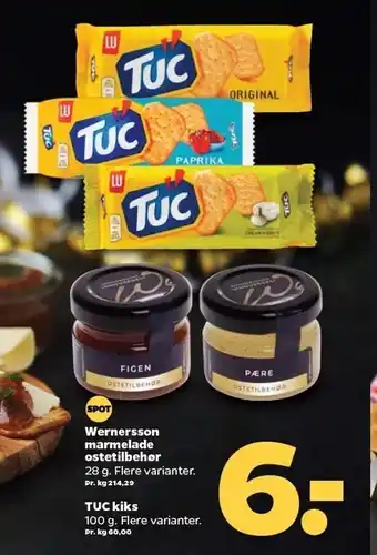 Netto Wernersson marmelade ostetilbehør el. tuc kiks tilbud
