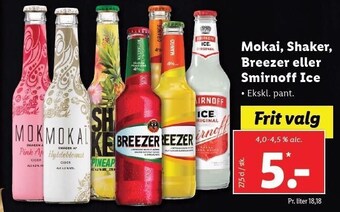 Lidl Mokai, shaker, breezer el. smirnoff ice tilbud