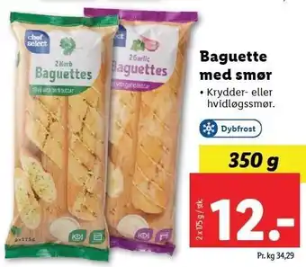 Baguette m. smør