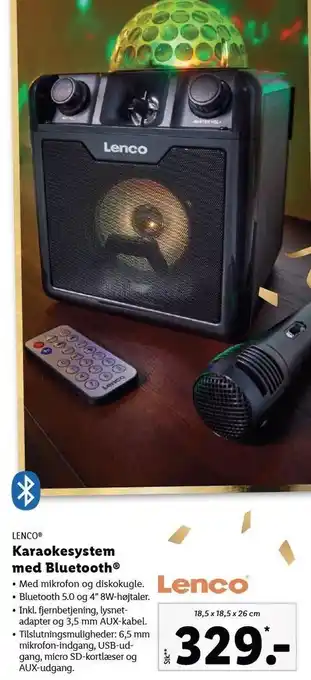 Lidl Karaokesystem m. bluetooth tilbud