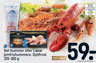 REMA 1000 Hel hummer el. læsø jomfruhummere tilbud